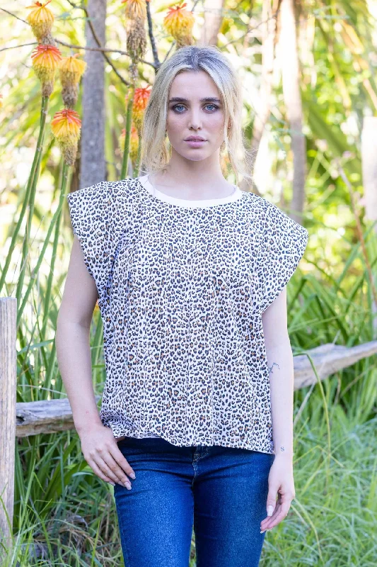 Kinsley Top White Leopard