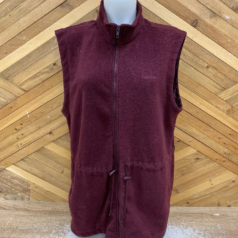 Cherokee - Women's Long Fleece Vest: Maroon-women-LG