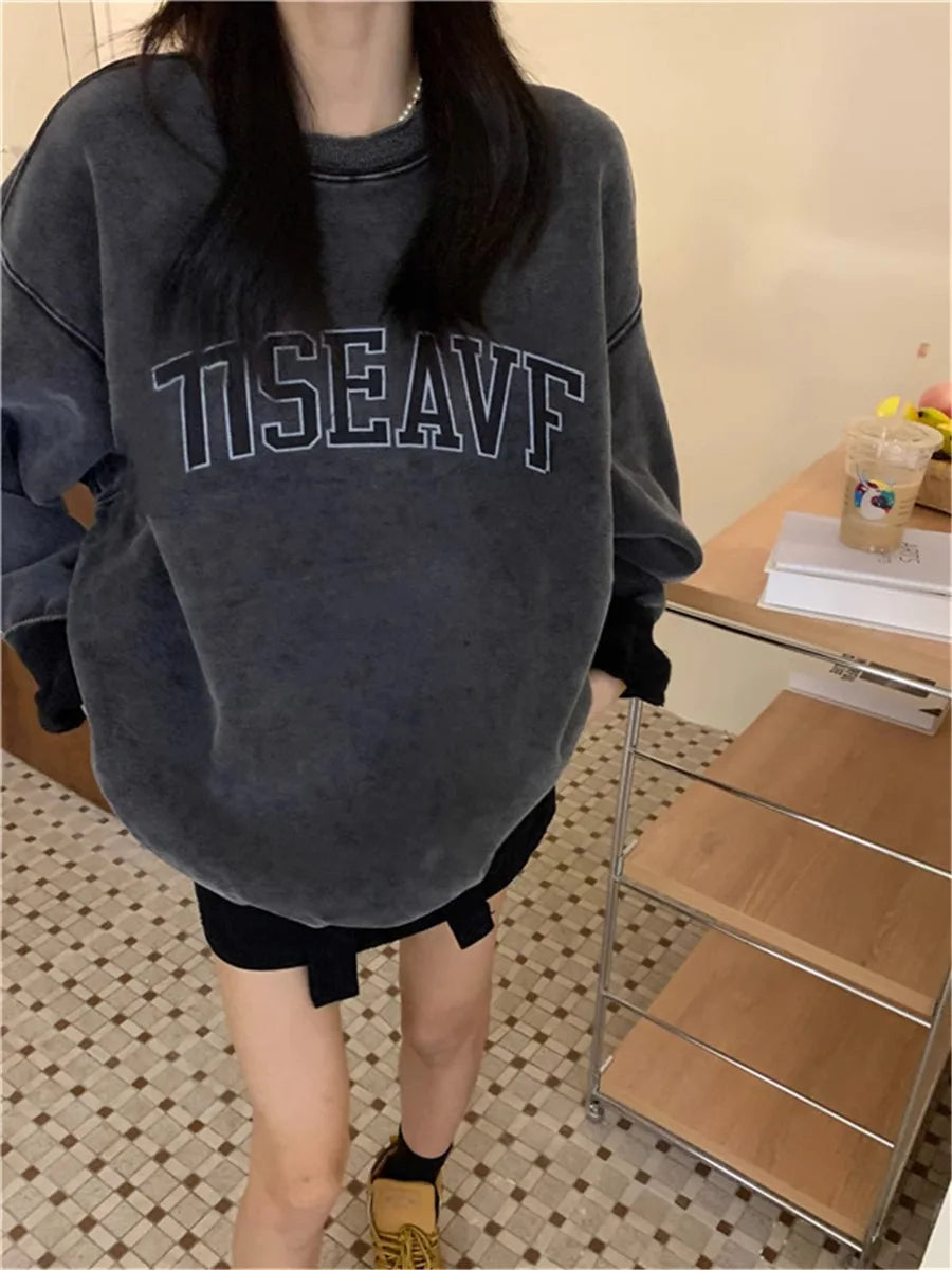 Vintage Casual Loose Spring Korean Hoodie