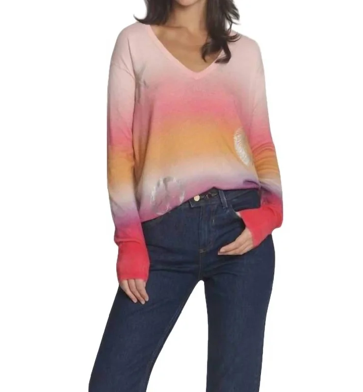 Big Discounts Bali Sunset Top In Pink Ombre
