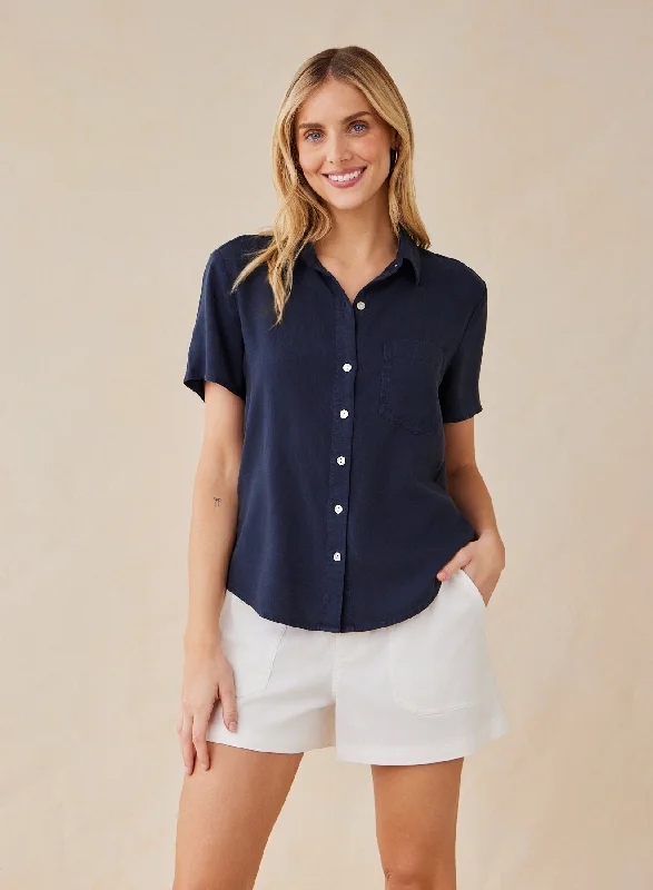 Short Sleeve Pocket Button Down - Endless Sea