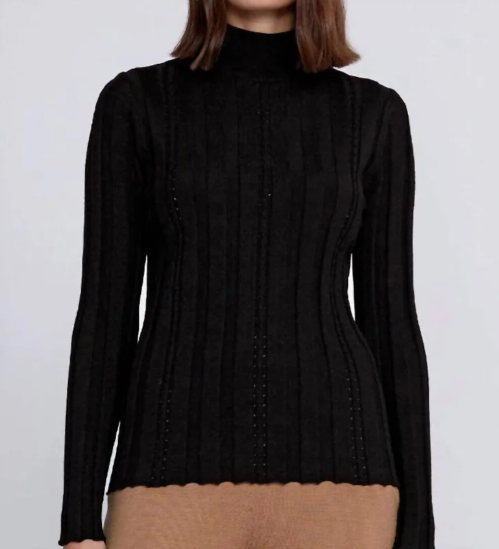 Weekend Deals That Thrill Opal Mock Neck Sweater In Black