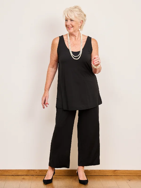 Onora Silky Jersey Vest - Black